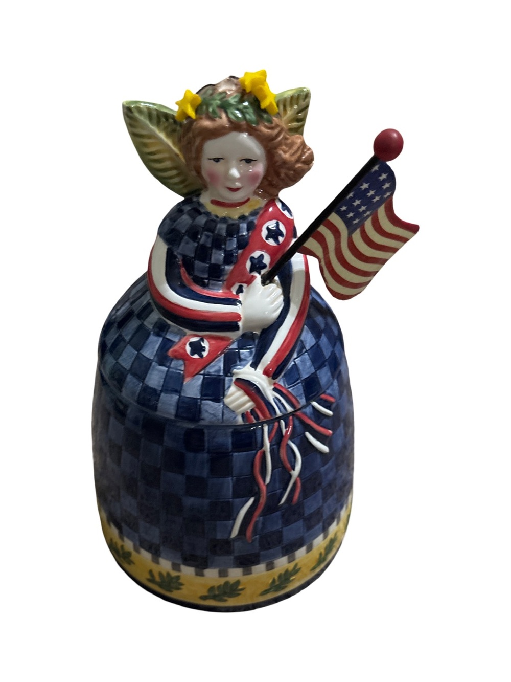 VTG Debbie Mumm Sakura Liberty Angel Cookie Jar